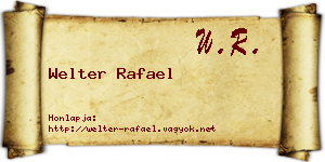 Welter Rafael névjegykártya